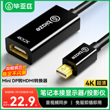 毕亚兹 Mini DP转HDMI转换器线 雷电2公转母接口 4K迷你DP高清转接头支持苹果电脑Surface接显示器投影仪