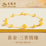 老凤祥黄金真爱玫瑰手链女款2026新款足金首饰生日纪念日礼物送女友老婆