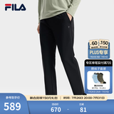 斐乐（FILA）官方春秋新款男子加绒保暖长裤针织直筒运动裤子百搭通勤休闲长裤 【WHITE系列新款】黑色-BK L 175/84A
