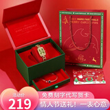 马克华菲手表女小绿表时尚方形女士手表防水石英女表七夕情人节礼物送女友 小别针绿面钢带【免费刻字+高档礼盒装】