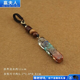 赢夫人（Mrs win）复古创意七彩石吊坠汽车钥匙扣挂件碎石小挂坠手机链简约时尚挂饰 953-2#碎石无事牌2号钥匙扣 A16-110