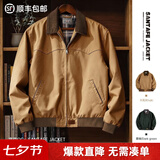 马登工装美式复古圣达菲夹克男灯芯绒拼接重磅帆布上衣男士休闲外套 卡其色 【巴恩风外套/猎装夹克/硬汉穿搭/衣服男装】 3XL