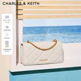 CHARLES&KEITH质感菱格链条小方钱包女包包女包生日礼物送女友CK6-10680924 Cream奶白色 XS