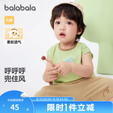 巴拉巴拉婴儿t恤宝宝打底衫女童上衣男短袖夏季全棉可爱 草木绿-背心款 100