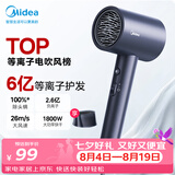 美的（Midea）6亿等离子护发电吹风 家用负离子吹风筒1800W大功率快干吹风机FJ308蓝 节日礼物