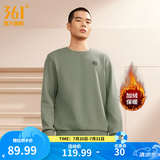 361°运动卫衣男春季新款圆领套头运动上衣男百搭服饰御寒简约运动服 【加绒男】卡其绿 XL