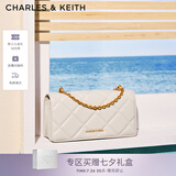 CHARLES&KEITH质感菱格链条小方钱包女包包女包生日七夕礼物送女友CK6-10680924 Cream奶白色 XS