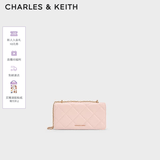 CHARLES&KEITH质感菱格链条小方钱包女包包女包生日礼物送女友CK6-10680924 SOFT PINK浅粉色 XS