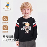 Classic Teddy精典泰迪童装儿童卫衣男女童圆领上衣中大童秋装 黑色 130
