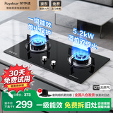 荣事达【免费拆装】燃气灶天然气液化气双灶台式嵌入式俩用5.2kW猛火一级能效钢化玻璃面板 天然气（12T） 猛火双灶+钢化玻璃+铜盖