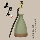 奇美拉（CHIMERA）黑檀木栀子花发簪钗子古风古装盘发步摇旗袍汉服女生日礼物