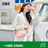 森马（Semir）单肩斜挎包马卡龙色饺子包日系胸包腰包女105225153009