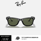 雷朋（RayBan）时尚方形太阳镜通勤开车旅行户外男女同款墨镜眼镜0RB2140F可定制 901 黑色镜框绿色镜片 尺寸54