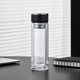富光（FUGUANG）双层玻璃杯男家用水杯子X2517-SH-330 黑色 330ml