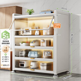 帅仕（shuaishi）厨房用具置物架落地多层餐边柜收纳碗柜家用橱柜微波炉烤箱储物柜 【加高加厚】白5层60长44深丨双线孔可通电丨一体侧板