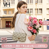 VANESSA HOGAN VH女包山茶花信封包轻奢老花链条小包单肩斜挎包七夕礼物送女友