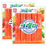 可莱美韩国进口蟹足棒蟹棒蟹肉棒即食手撕蟹柳客唻火锅寿司食材冷冻款 蟹味棒 180g*2袋