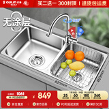 欧琳（OULIN）厨房水槽双槽洗菜盆双槽0涂层SUS304不锈钢加厚洗碗槽左右任选