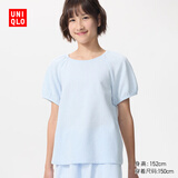 优衣库童装女童泡泡袖T恤/短袖485778 60 浅蓝色 130