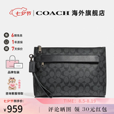 COACH/蔻驰 官方授权 新款男士时尚休闲手拿包圣诞节礼物 黑色F29508CQBK
