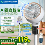 美菱（MeiLing）空气循环扇/家用电风扇落地客厅台立两用摇头轻音低噪节能立式交流定频电扇MPF-DX502RY语音遥控款