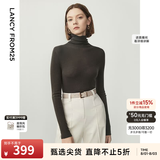 朗姿【C位针织 Basic衣橱】纯羊毛毛针织衫冬季新款修身长袖毛衣 深橄榄绿色2 S