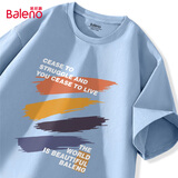班尼路（Baleno）短袖t恤男夏季新款美式潮牌宽松纯棉五分袖上衣重磅休闲百搭衣服