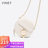 viney牛皮包包女包小众斜挎手机包单肩小圆包生日七夕情人节礼物送女友