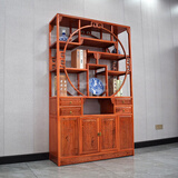 艺牛实木多宝阁博古架新中式禅意简约隔断柜客厅小型置物架多层榆木 1.2米新款多宝阁