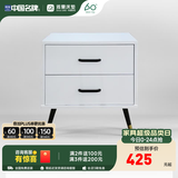 雅兰床头柜卧室储物柜置物简约床边柜收纳柜 （需自行安装柜脚/把手） 卡尔斯Kars（白色）