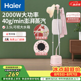 海尔（Haier）立式挂烫机35g蒸汽量2.5L水箱双杆家用手持熨斗烫衣服带板大功率平挂两用多功能蒸气熨烫机GS2408
