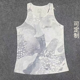 奥特莱斯体育田径体考比赛服训练男女马拉松运动跑步速干背心3分短裤 纹路NK背心灰白 XL115-135斤