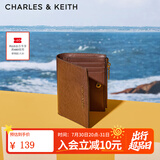 CHARLES&KEITH质感纯色包包女包多卡位短款钱包女士七夕礼物送女友CK6-10680907 Chocolate巧克力色 XXS