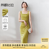 尚都比拉法式高级感连衣裙女秋季赫本风长款气质A字裙抽褶收腰显瘦背带裙