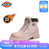 Dickies女士马丁靴高帮时尚情侣靴百搭工装靴女 粉色-加绒 女款-37 
