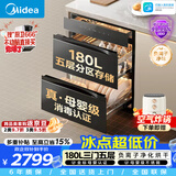 美的（Midea）消毒柜嵌入式家用180L五层 母婴级奶瓶厨房餐具碗柜碗筷 不锈钢紫外线碗柜 200B05