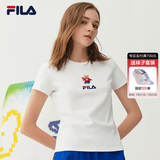 斐乐（FILA） 女装官方女士短袖T恤夏季休闲运动内搭t恤百搭短T上衣 标准白-F51W328152FWT M （165/84A/M）
