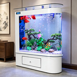 欧宝 鱼缸玻璃生态水族箱子弹头家用客厅屏风金鱼缸大型可定制 抽屉款  侧滤 1.8米长