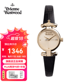 Vivienne Westwood西太后手表女士小表盘女表石英表皮带生日送女友情人节礼物 黑色 VV090GDBK 23mm