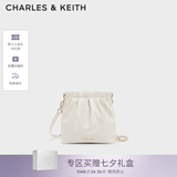 CHARLES&KEITH迷你菱格流浪包单肩斜挎双肩包包女包生日礼物送女友CK2-60782390 【S号】Cream奶白色 S