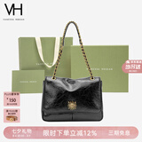 VANESSA HOGAN VH女包复古邮差包油蜡牛皮单肩包通勤斜挎大容量托特包七夕礼物