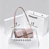 CHIKR&KRIR 女包法式腋下包包女小众百搭蜜桃粉高级感链条斜挎单肩包女 粉色 专柜礼盒装