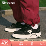 FILAFUSION 斐乐潮牌女鞋【章昊同款】帆布鞋女运动鞋滑板鞋 黑/奶白-BG 37.5