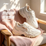 李宁红糖丨老爹鞋女子减震回弹秋冬反光潮流轻量运动鞋AGCV128