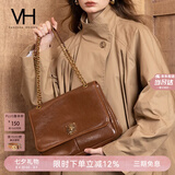 VANESSA HOGAN VH女包复古邮差包油蜡牛皮单肩包通勤斜挎大容量托特包七夕礼物