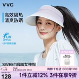 VVC防晒帽女遮阳帽子防紫外线空顶大檐渔夫帽子 渐变紫