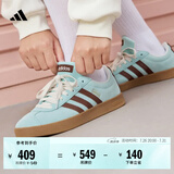 adidas「T头鞋」VL COURT复古休闲板鞋德训鞋男女阿迪达斯轻运动 浅闪光蓝/棕色/淡绿 (推荐女生买小半码)   38.5
