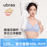 ubras虞书欣同款小花瓣杯软支撑性感内衣女聚拢文胸无钢圈胸罩  【经典款】奶盐蓝色-背心 L 80A/80B/80C