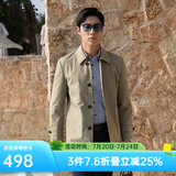 雅戈尔（YOUNGOR）风衣男翻领单风衣锦纶耐穿舒适透气男士上衣外套 GYDF424995YQA卡其 S 165/88A