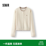 森马（Semir）骐骥红色毛衣女圆领刺绣含羊毛毛衫25冬亲肤柔暖上衣109725106001